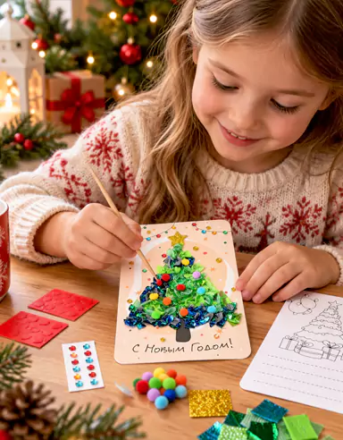 Children's Christmas Three-Dimensional Sticker Craft DIY Kit